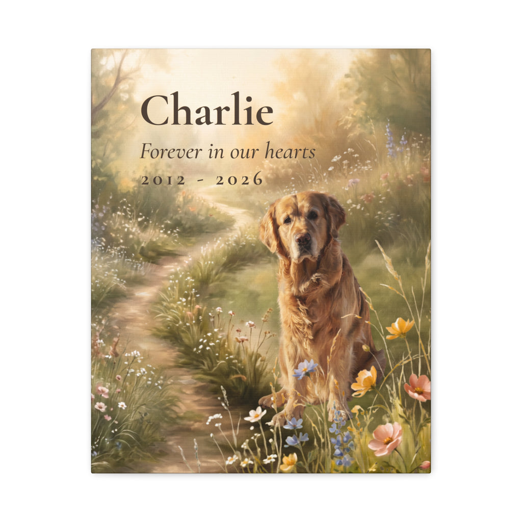 Dog Memorial Wildflower Canvas