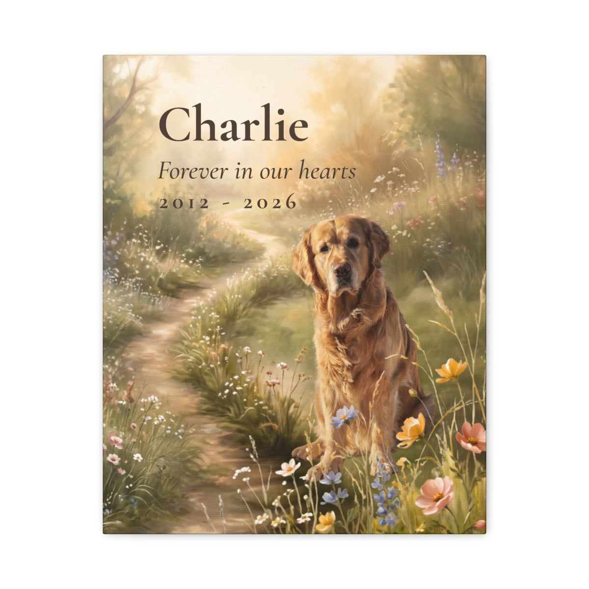 Dog Memorial Wildflower Canvas