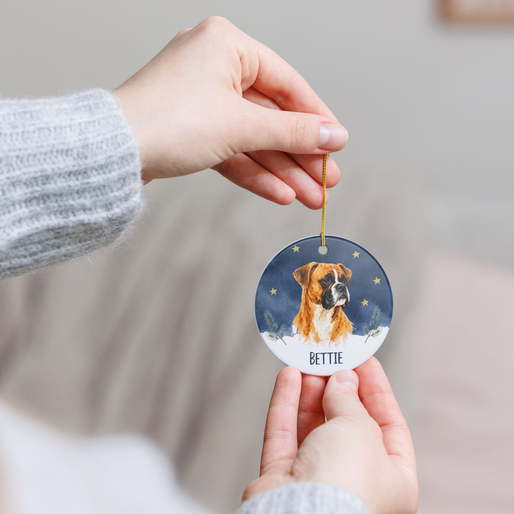 Boxer 2 Sided Memorial Ornament