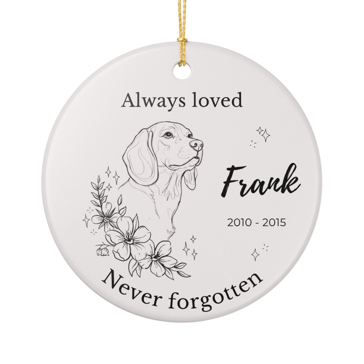 Beagle Memorial Ornament