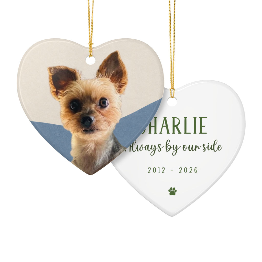 Minimal Pet Photo Heart w/Back Personalization