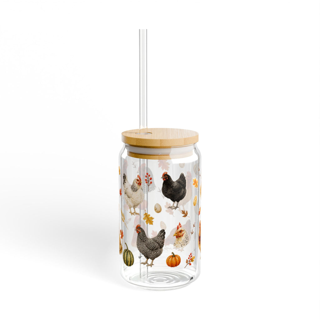 Chicken Fall Glass Can Tumbler