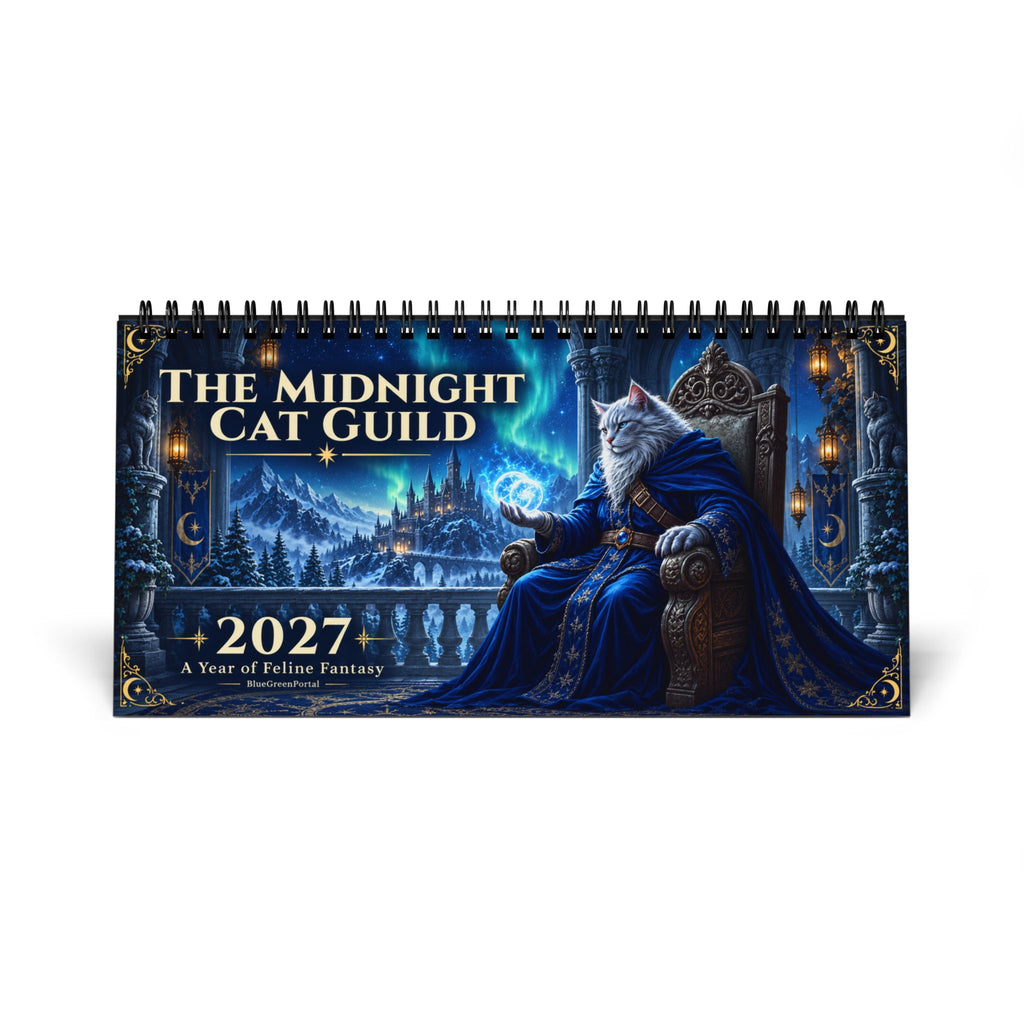2027 Cat Desk Calendar – Fantasy Wizard