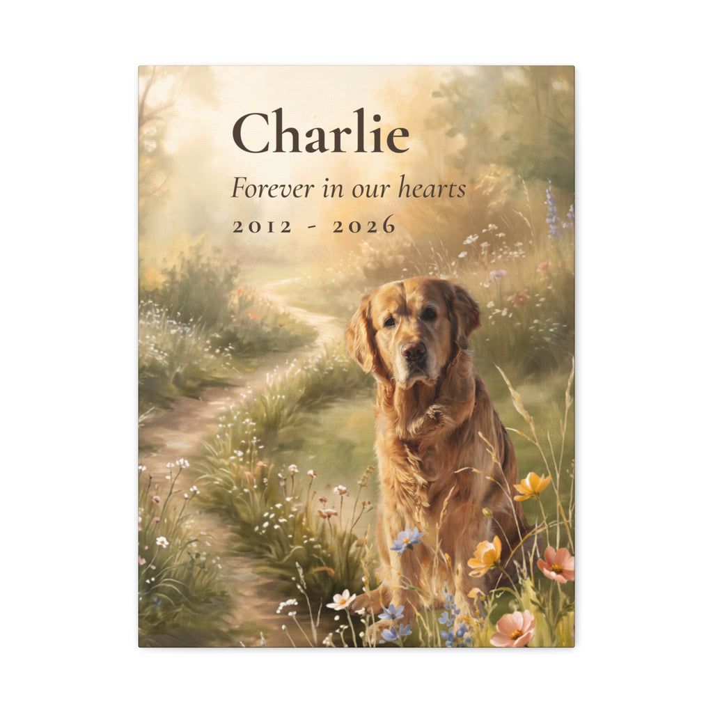 Dog Memorial Wildflower Canvas
