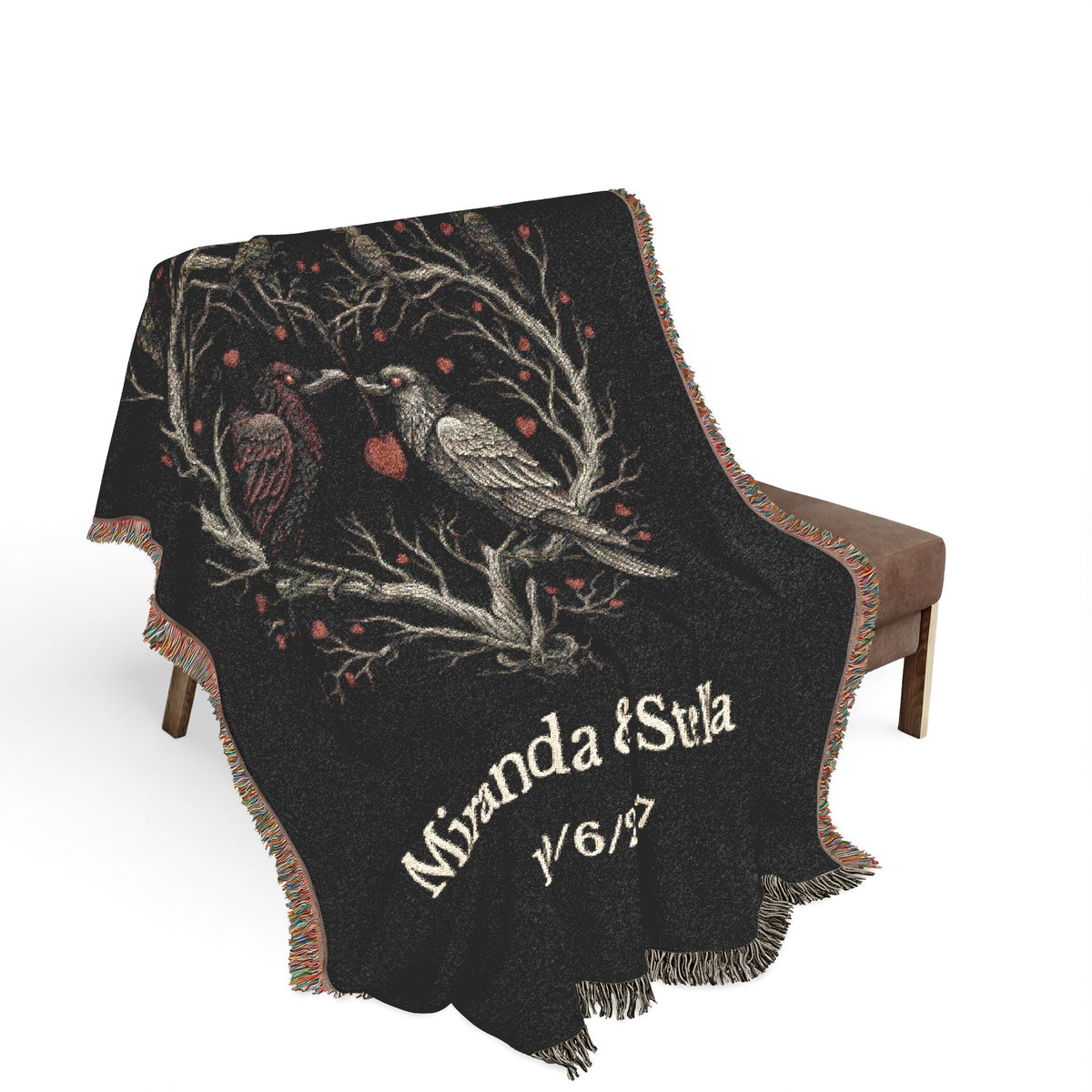 Gothic Raven Woven Blanket
