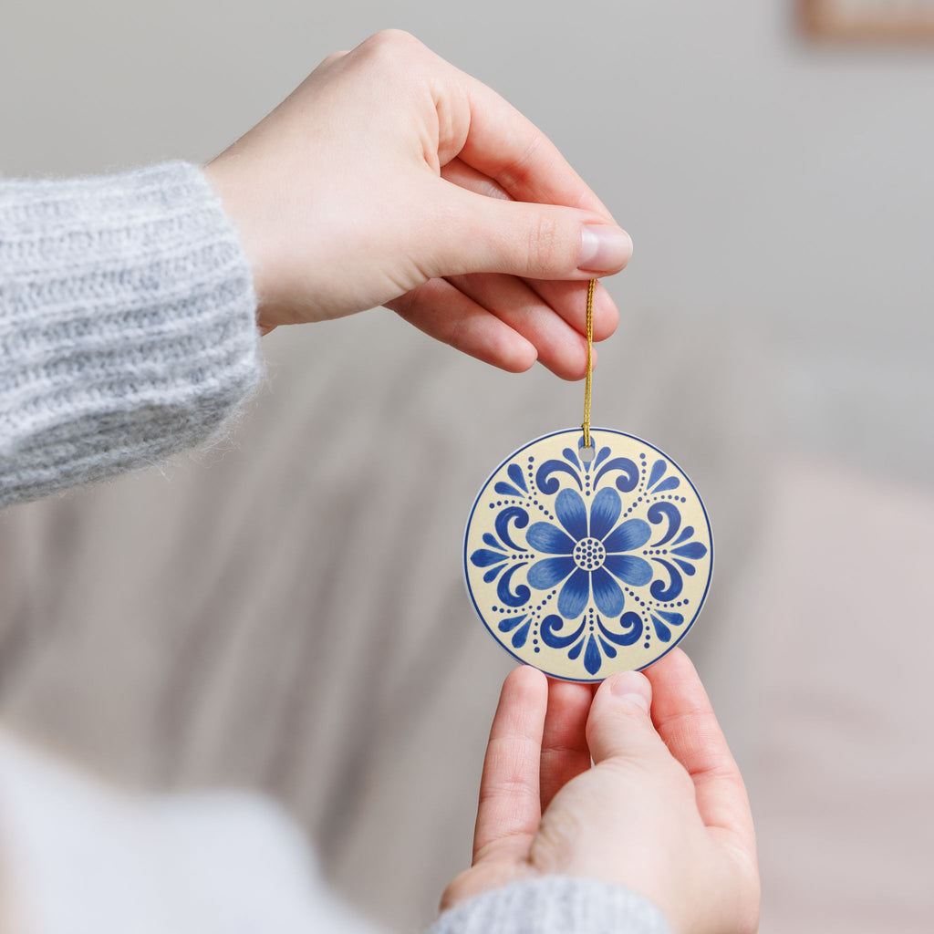 Talavera Style Christmas Ornament