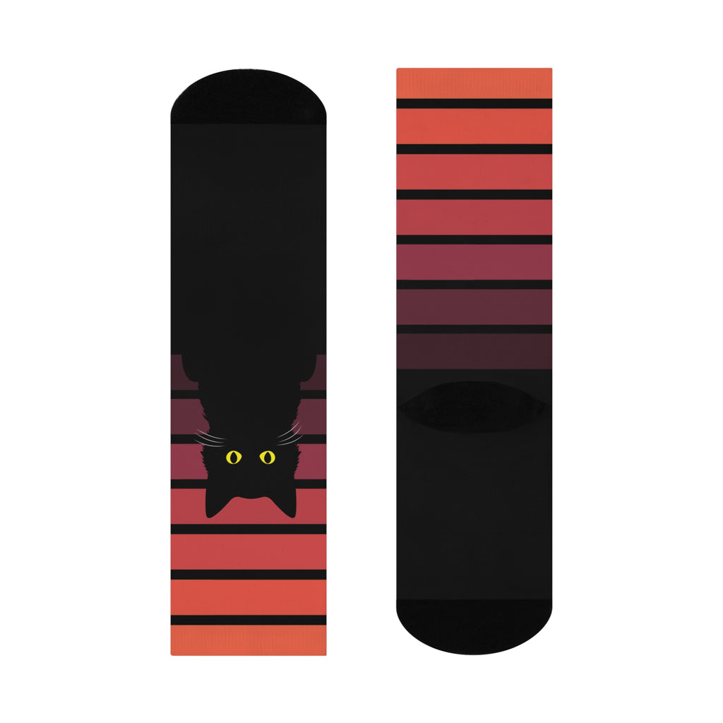 Gothic Black Cat Socks