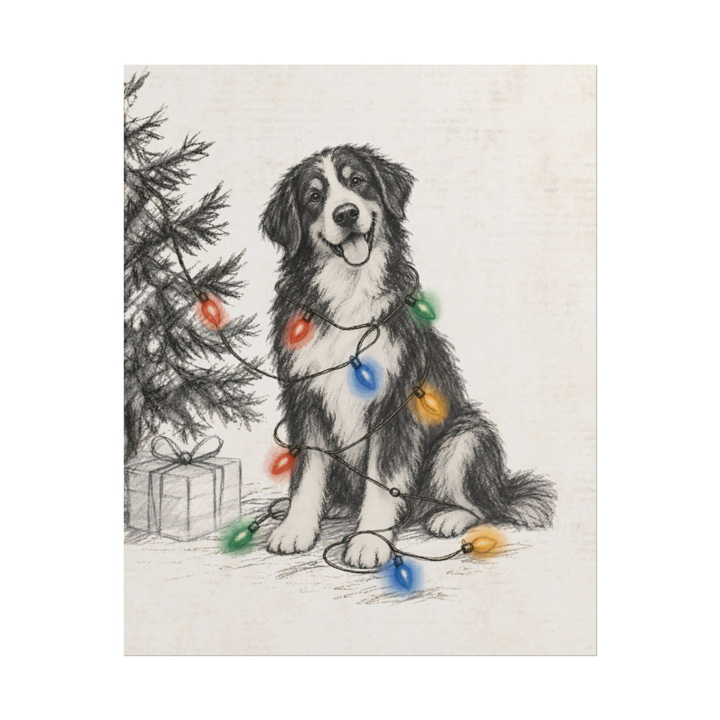 Berner Christmas Lights Poster