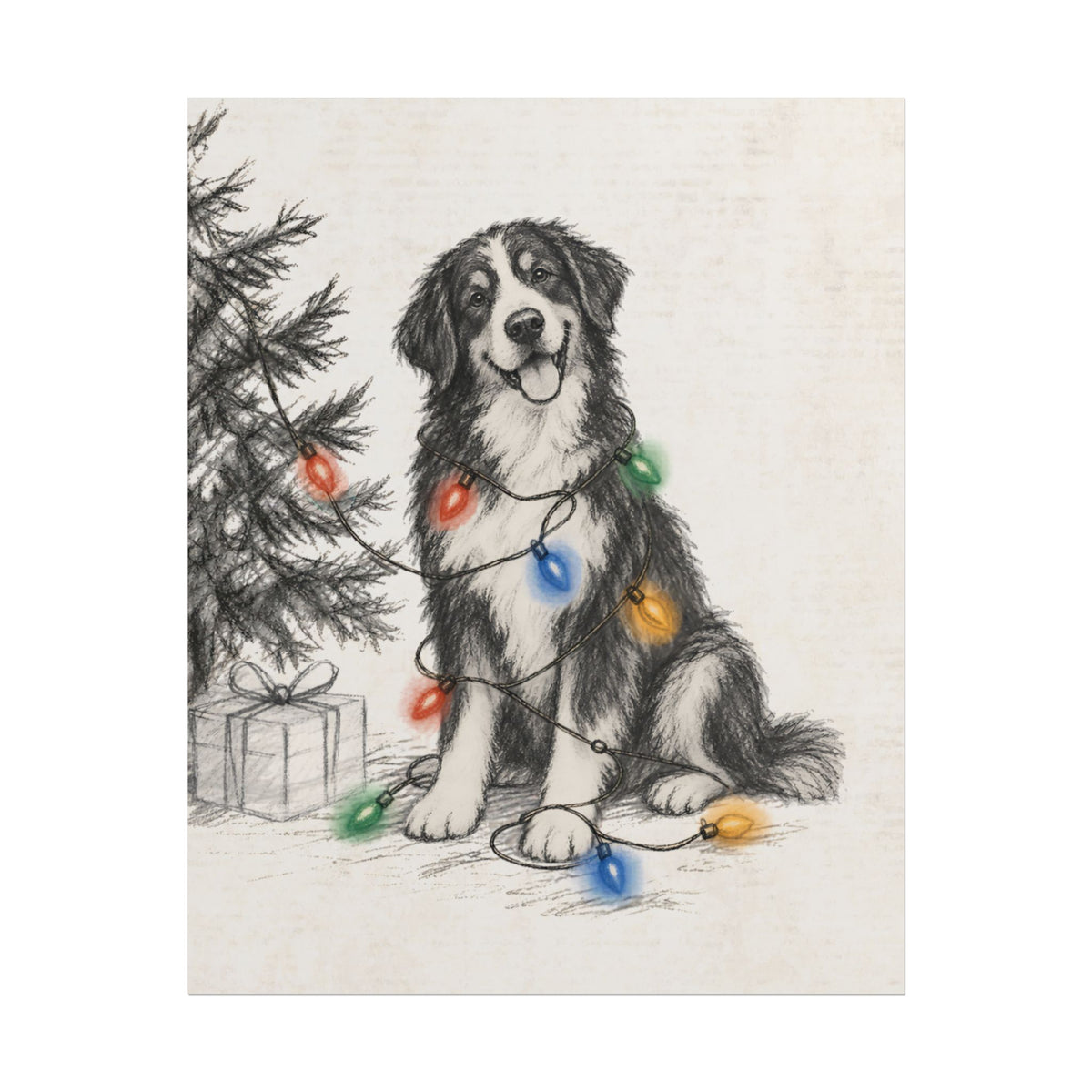 Berner Christmas Lights Poster