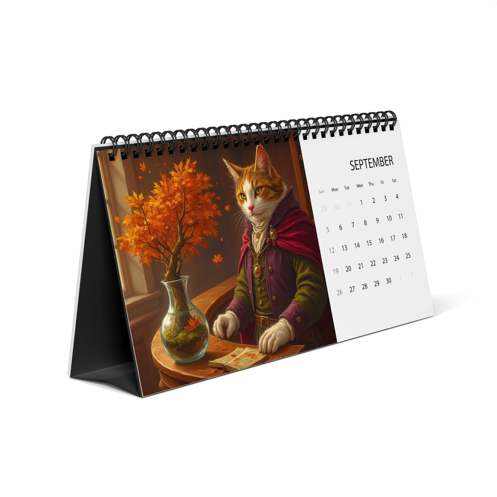 2027 Cat Desk Calendar – Fantasy Wizard