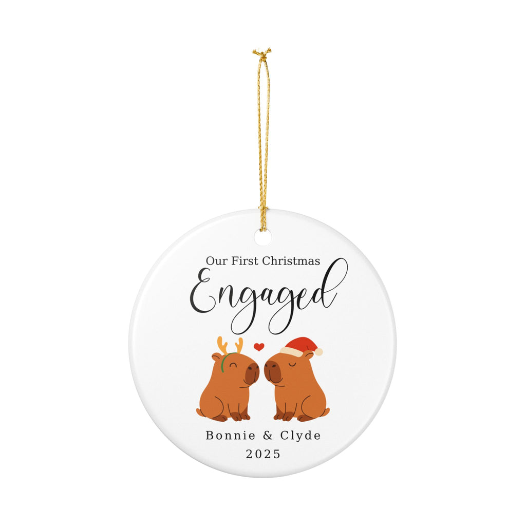 First Christmas Engaged Capybara Ornament