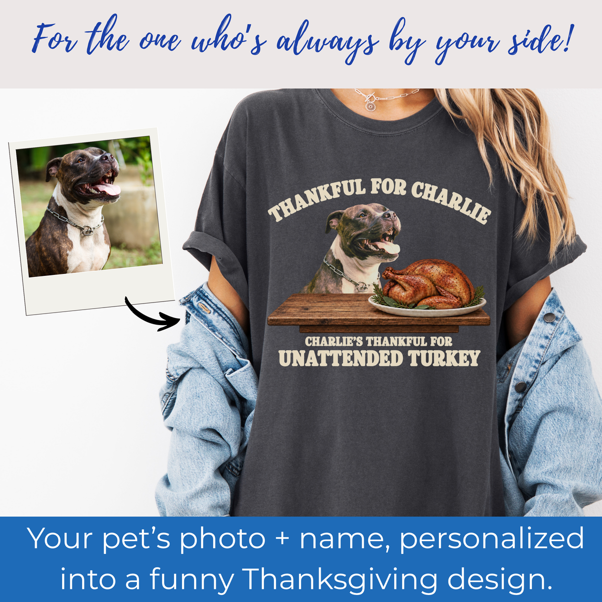 Custom Pet Photo Thanksgiving Shirt
