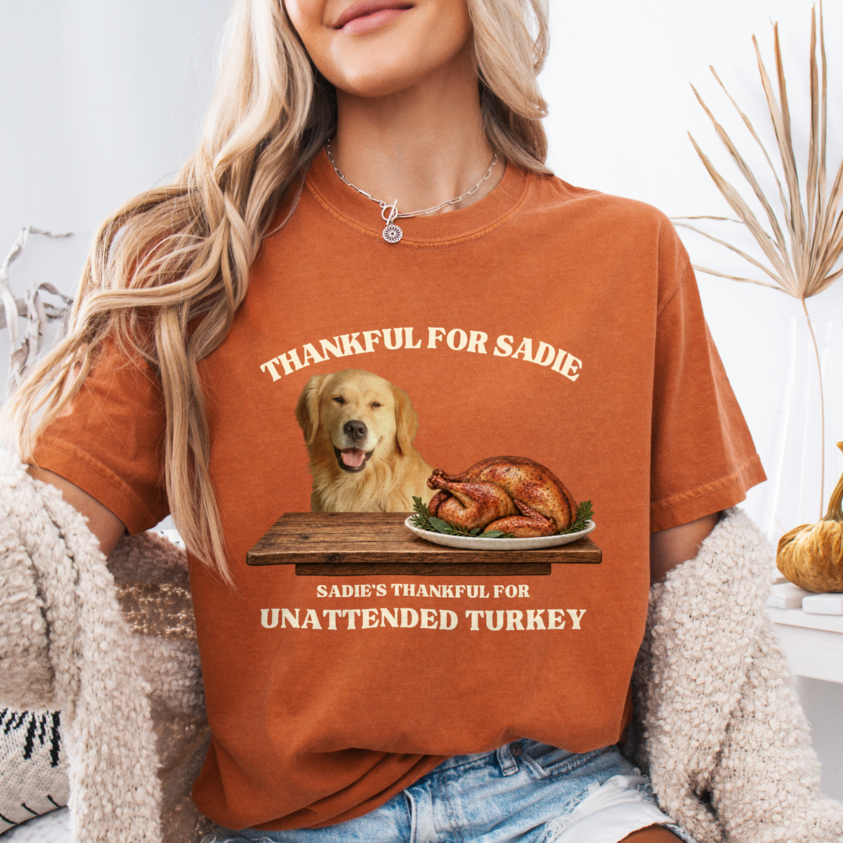 Custom Pet Photo Thanksgiving Shirt