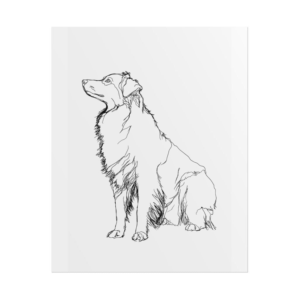 Australian Shepherd Line Art Print