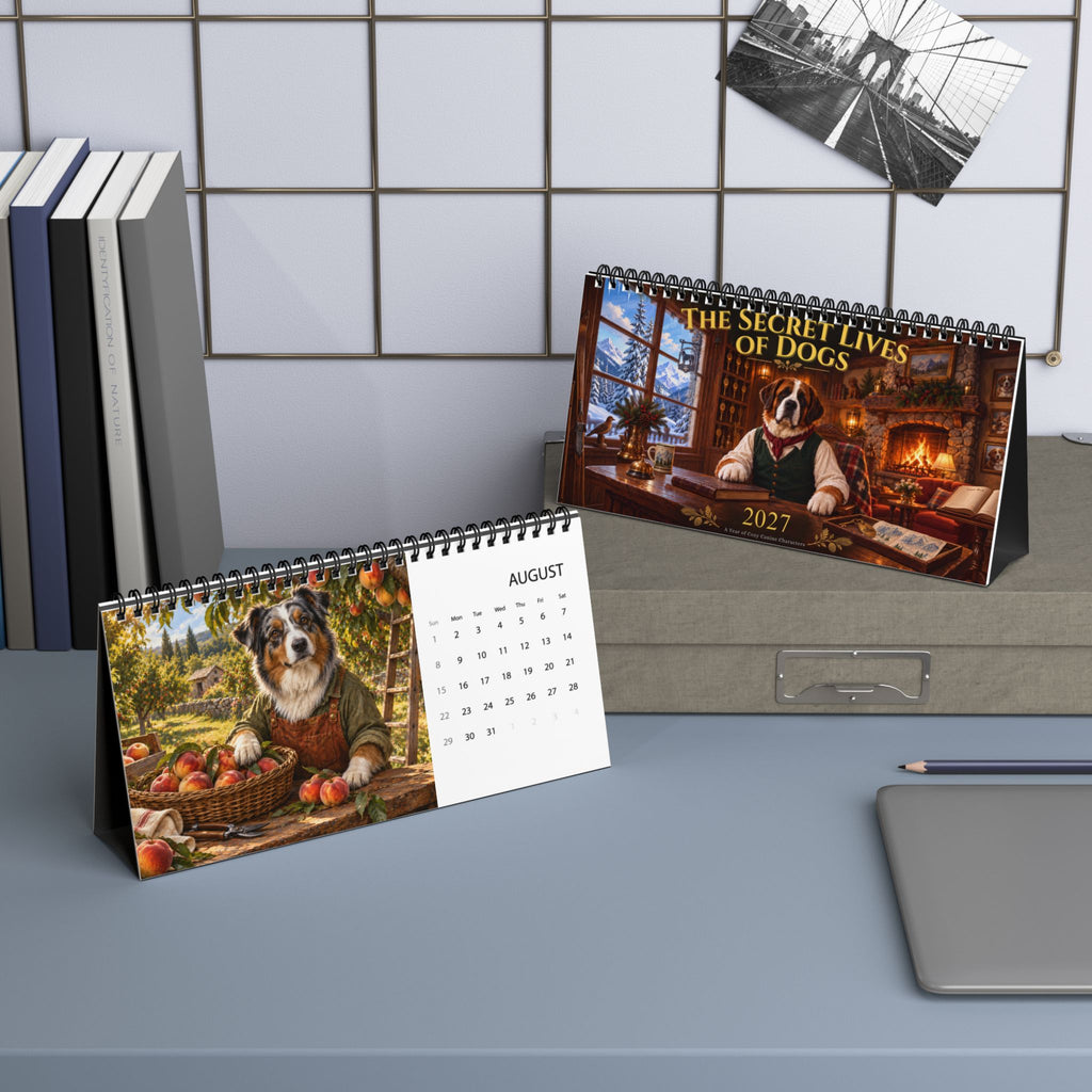2027 Dog Desk Calendar – Vintage Storybook