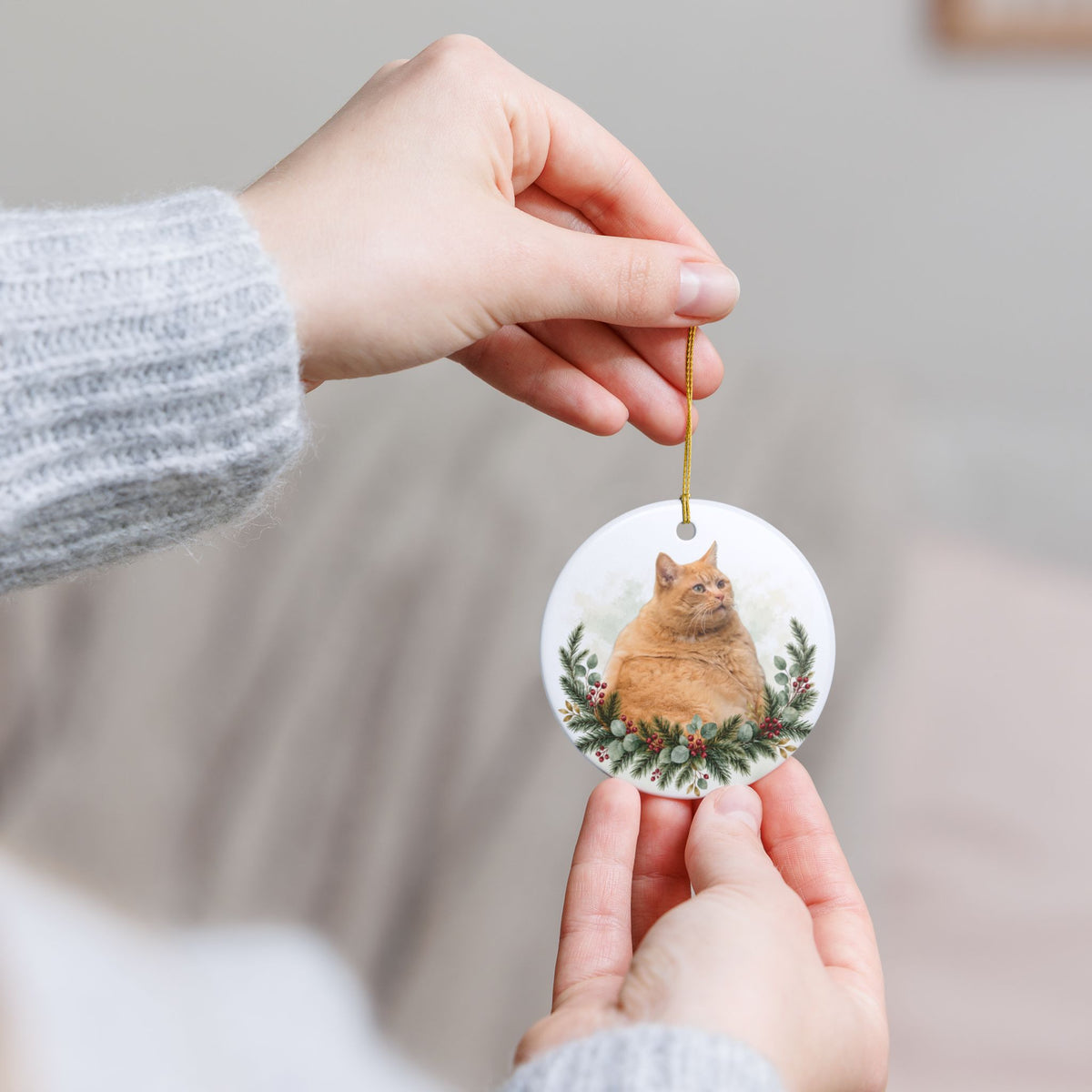 Custom Pet Photo Christmas Ornament