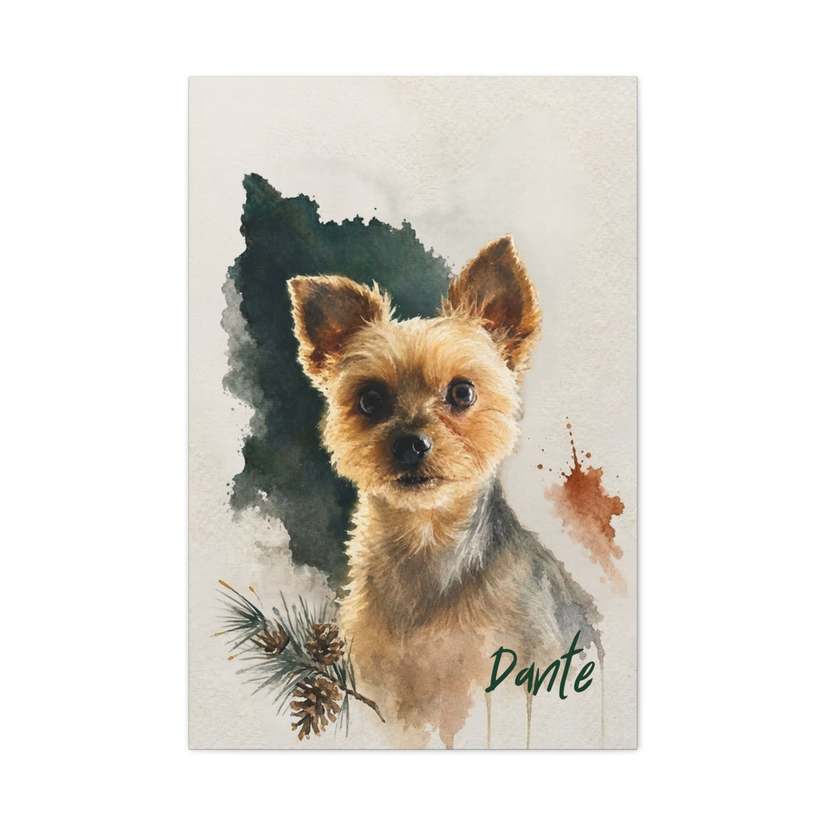 Custom Watercolor Pet Portrait with Name