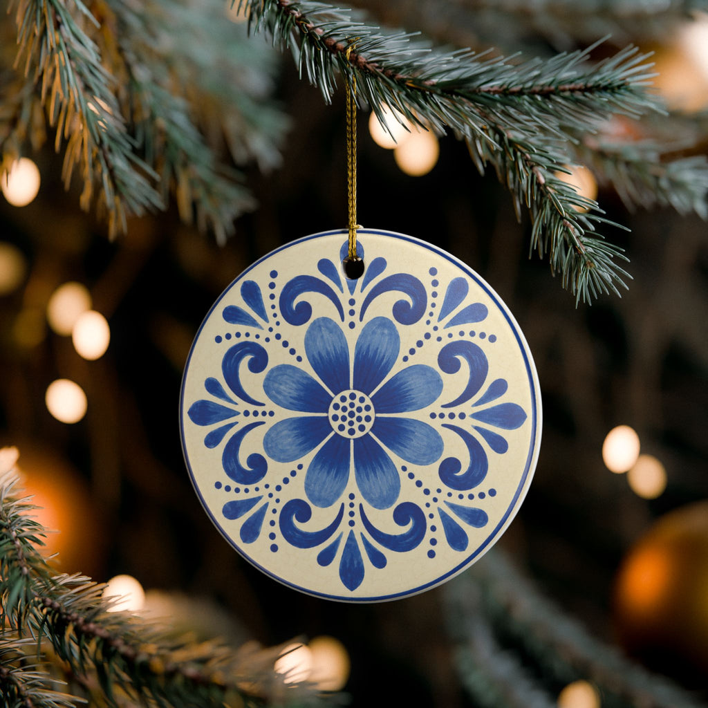 Talavera Style Christmas Ornament