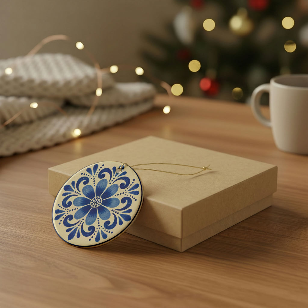 Talavera Style Christmas Ornament