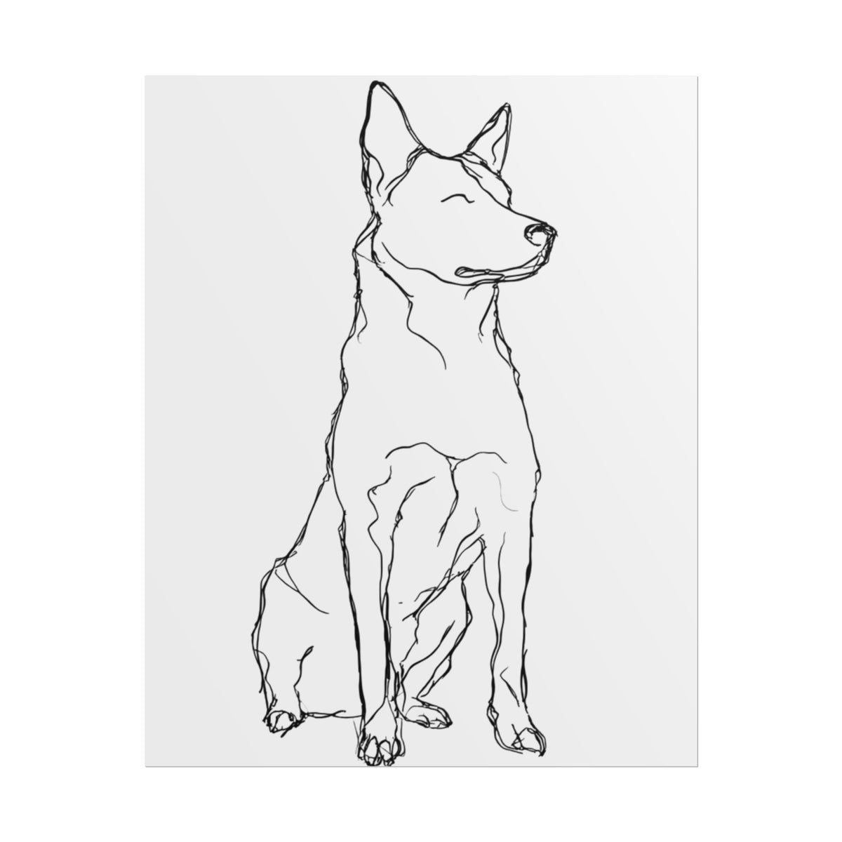 Australian Cattle Dog Line Art Print