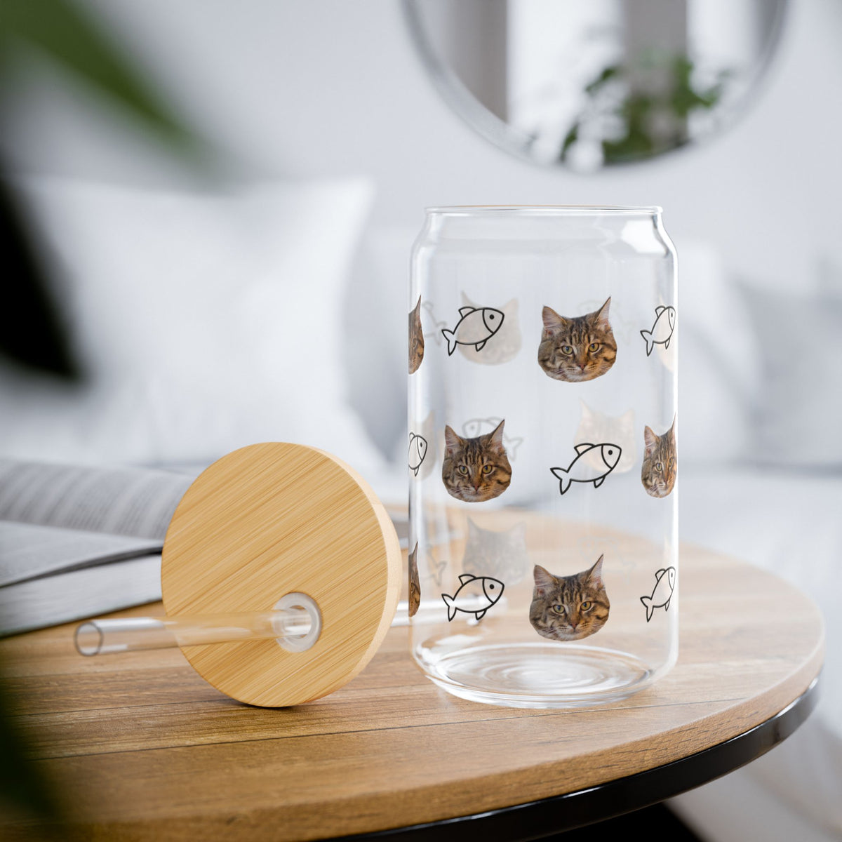 Custom Cat Photo Glass Tumbler