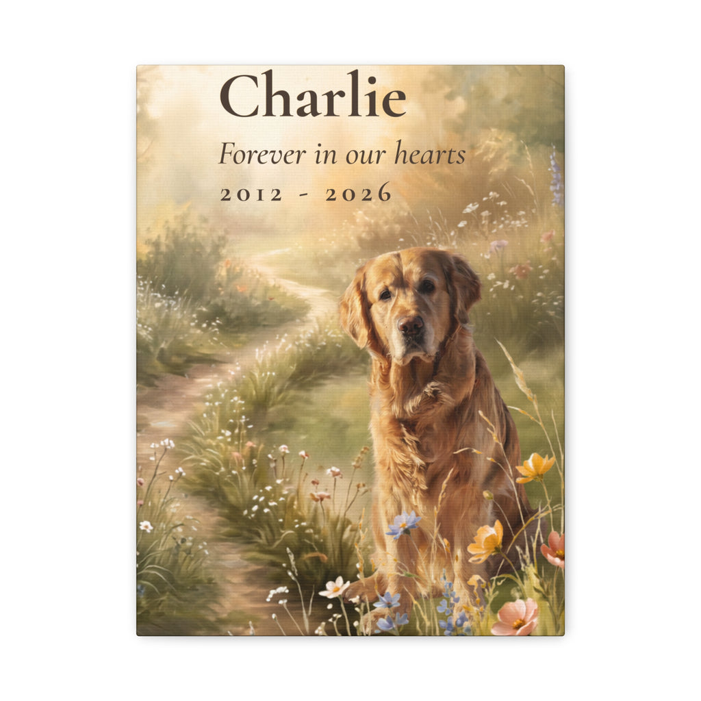 Dog Memorial Wildflower Canvas