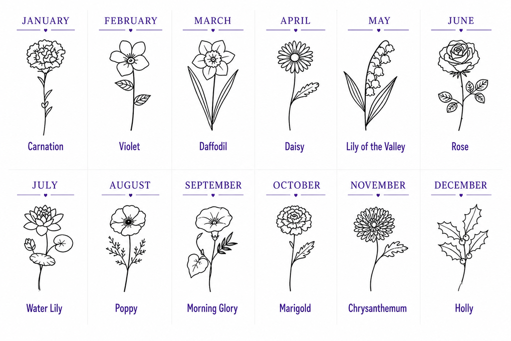 Personalized Birth Flower Magnetic Bookmark