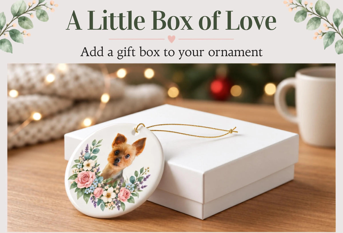 Floral Custom Cat Photo Ornament