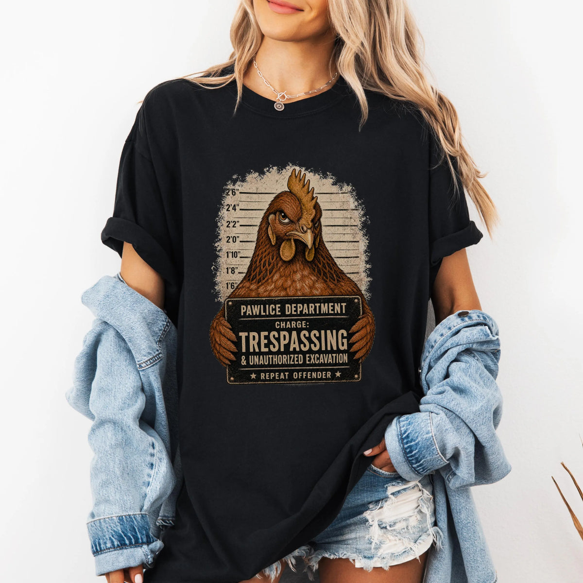 Funny Chicken Mugshot Shirt