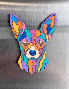 Custom Dog Portrait Photo Magnet
