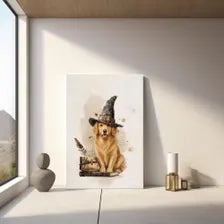 Golden Retriever Witch Poster