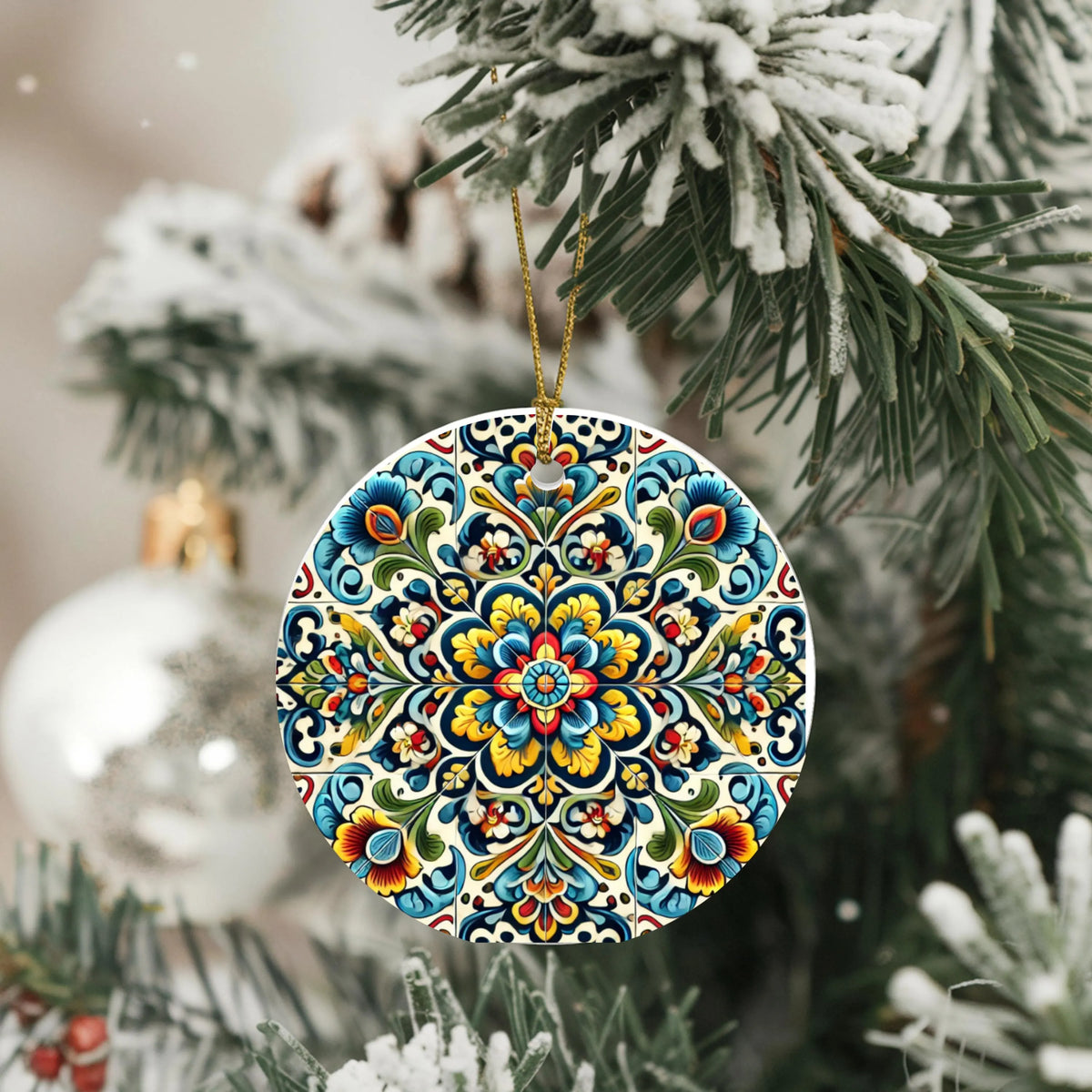 Colorful Talavera Christmas Ornament