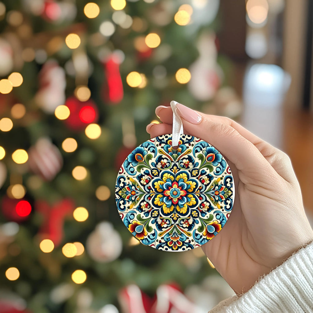 Colorful Talavera Christmas Ornament