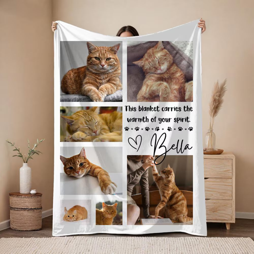 Cat Memorial Photo Blanket