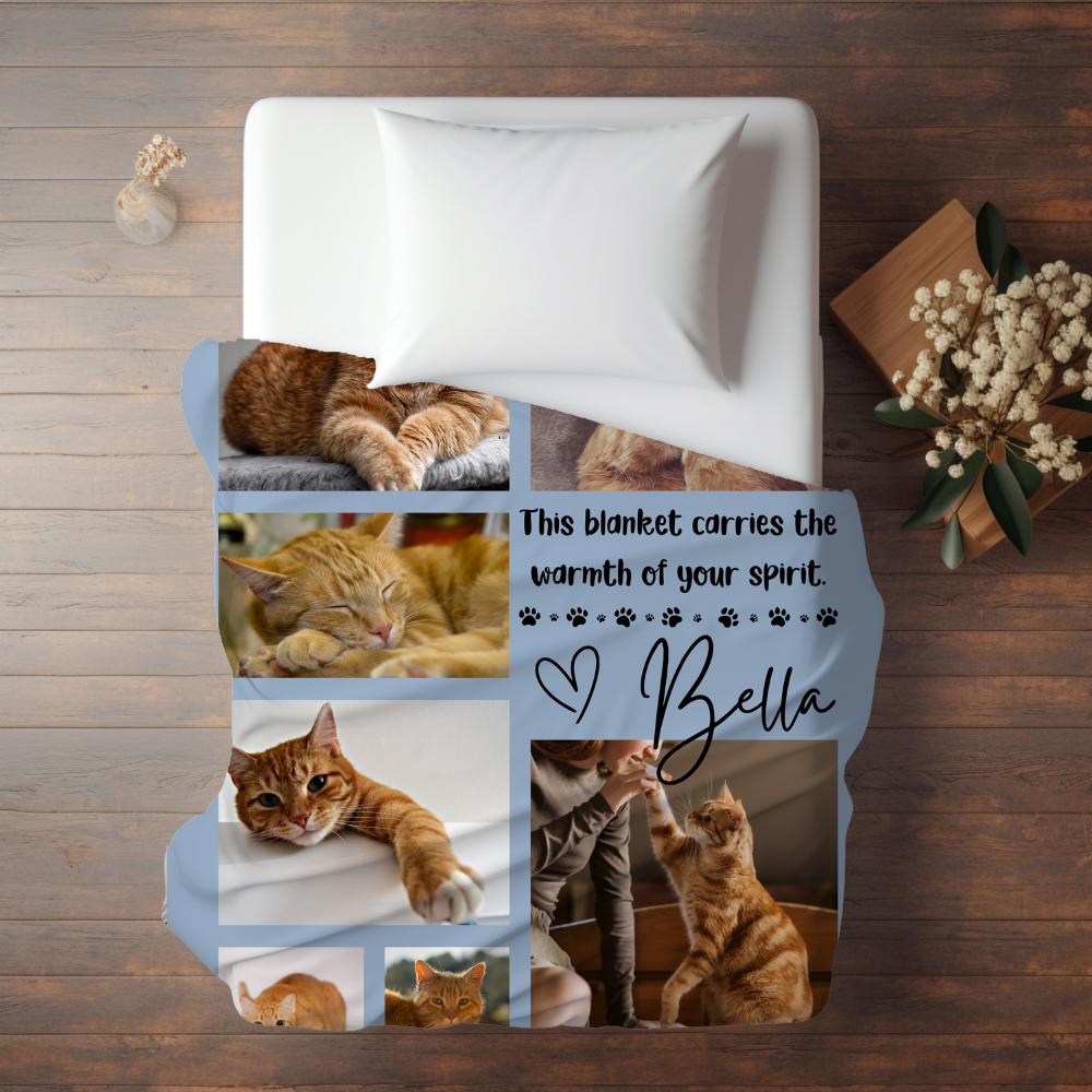 Cat Memorial Photo Blanket