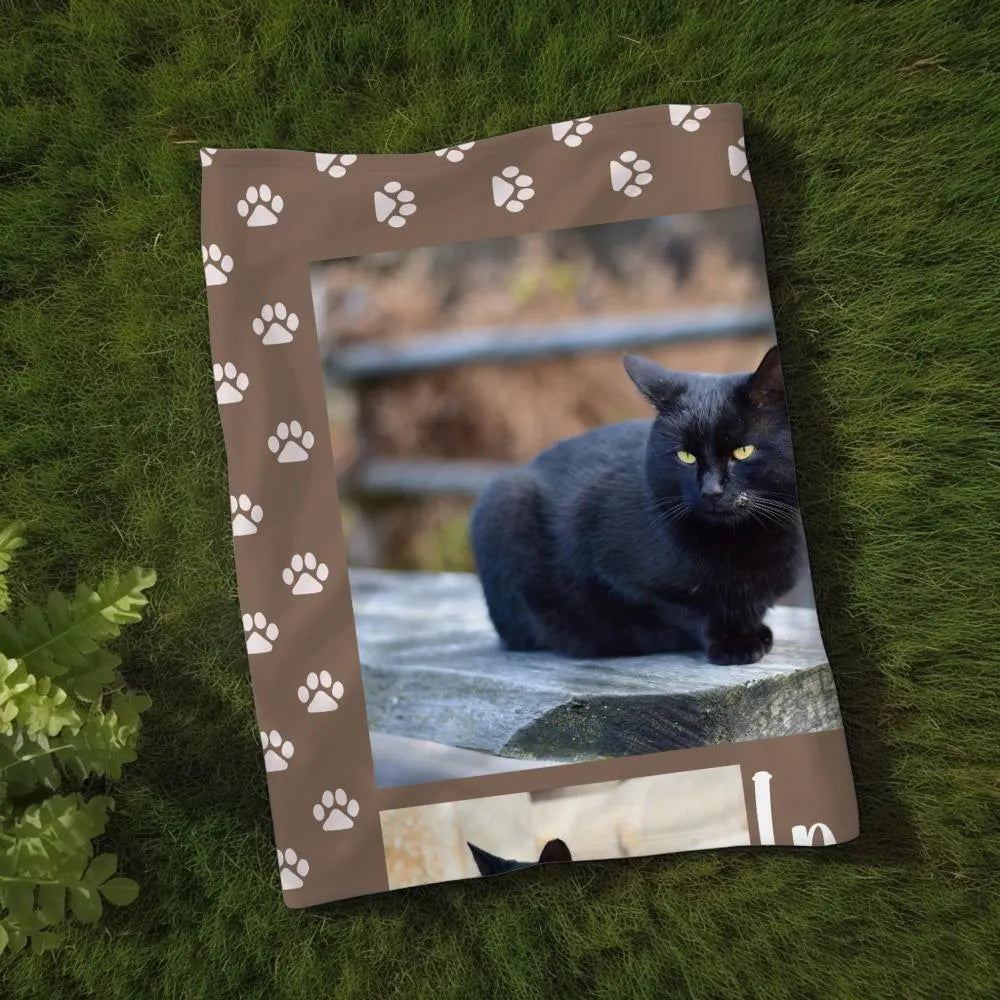 Cat Memorial Photo Blanket