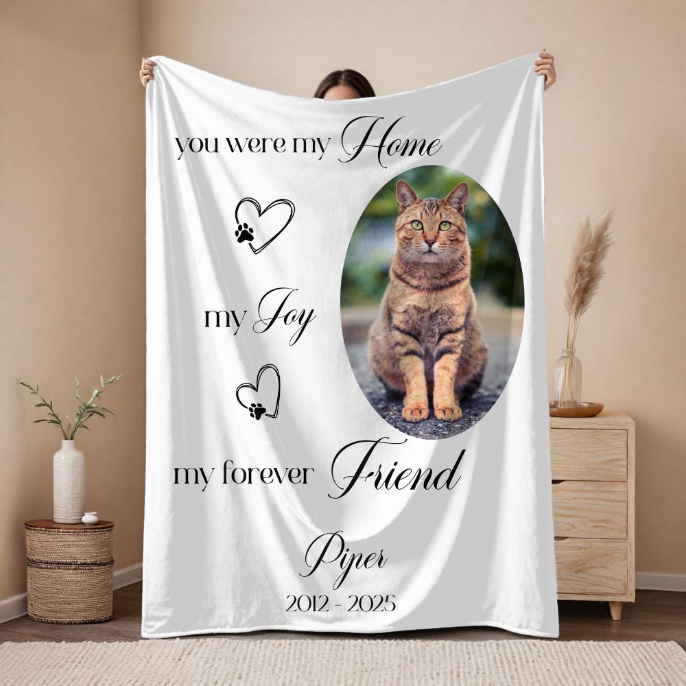 Personalized Cat Memorial Blanket