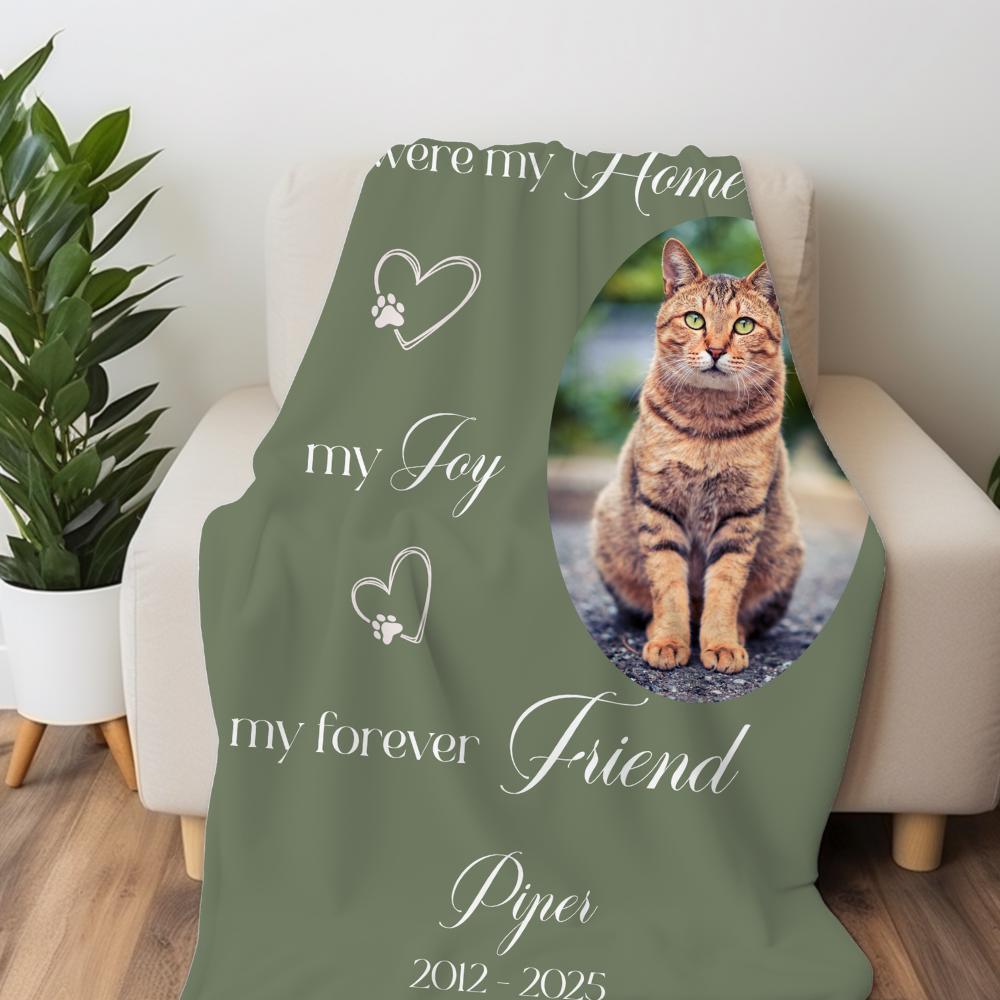 Personalized Cat Memorial Blanket
