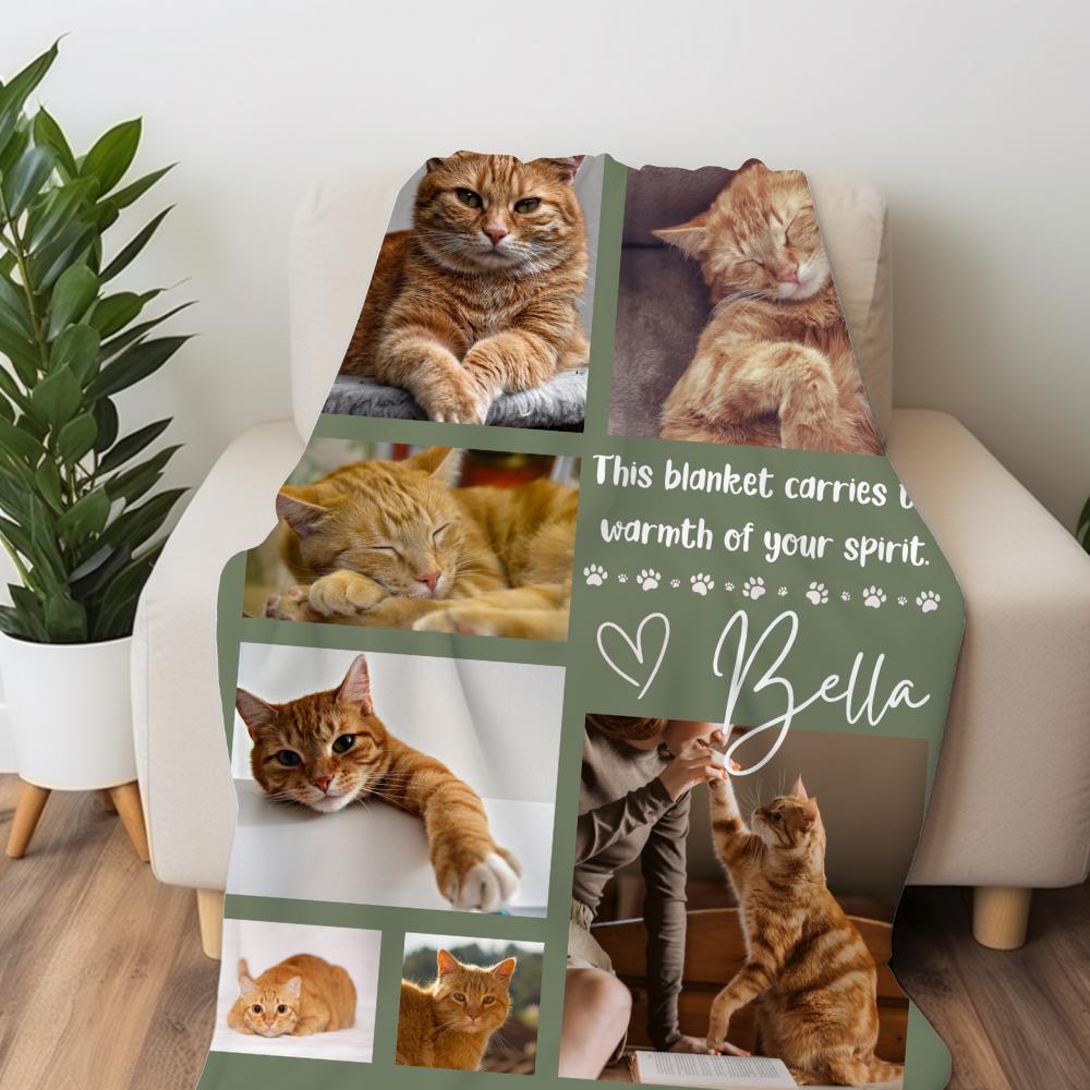 Cat Memorial Photo Blanket