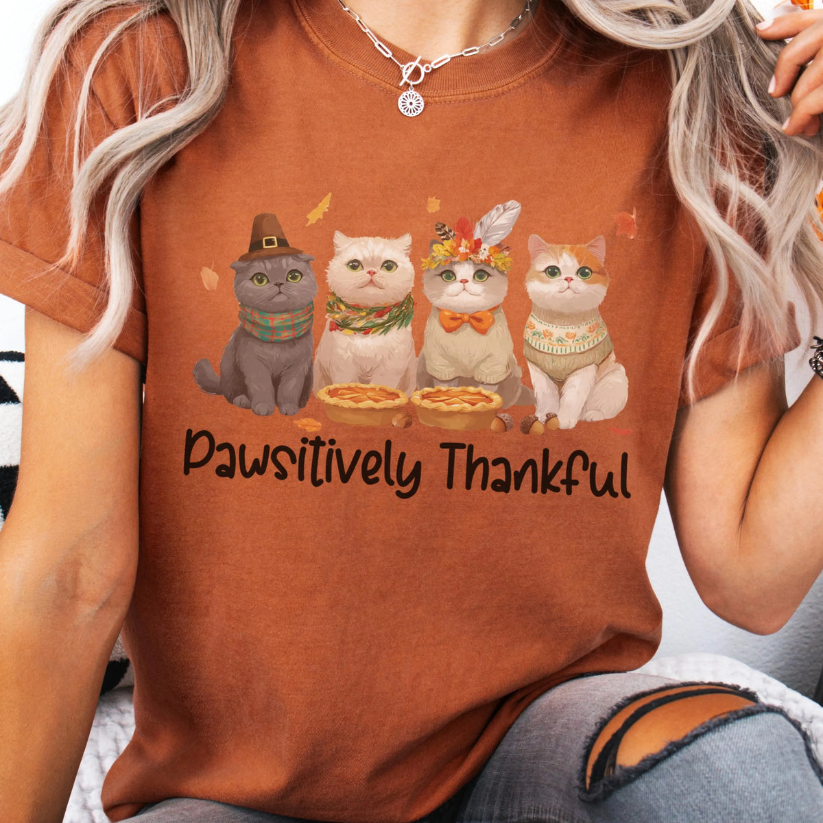 Cat Mom Thanksgiving Shirt