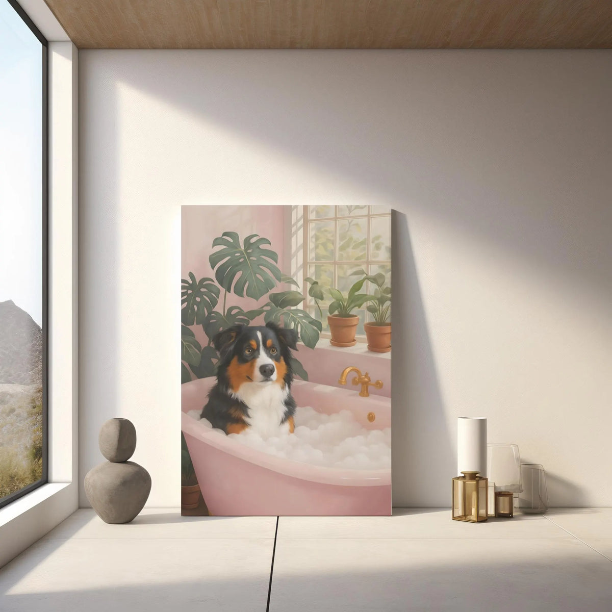 Australian Shepherd Art on Canvas