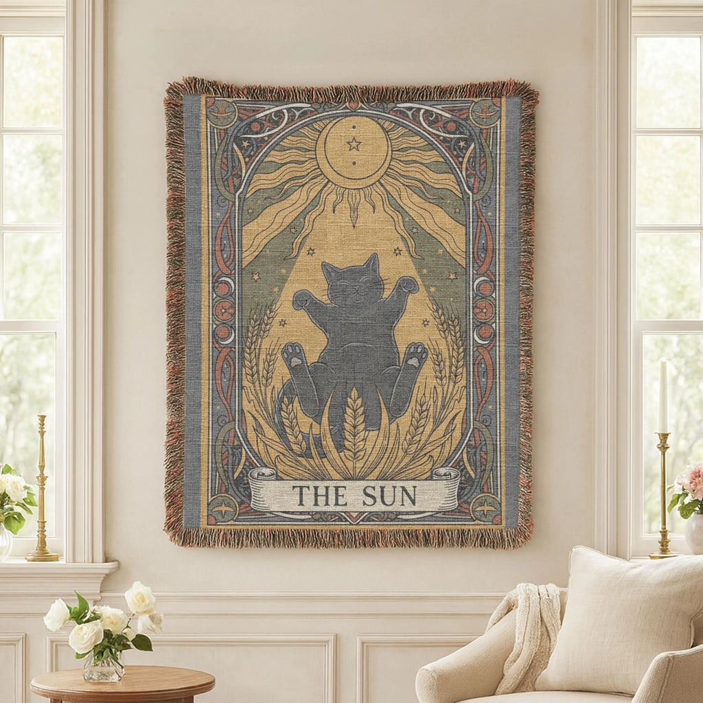 The Sun Tarot Tapestry Blanket