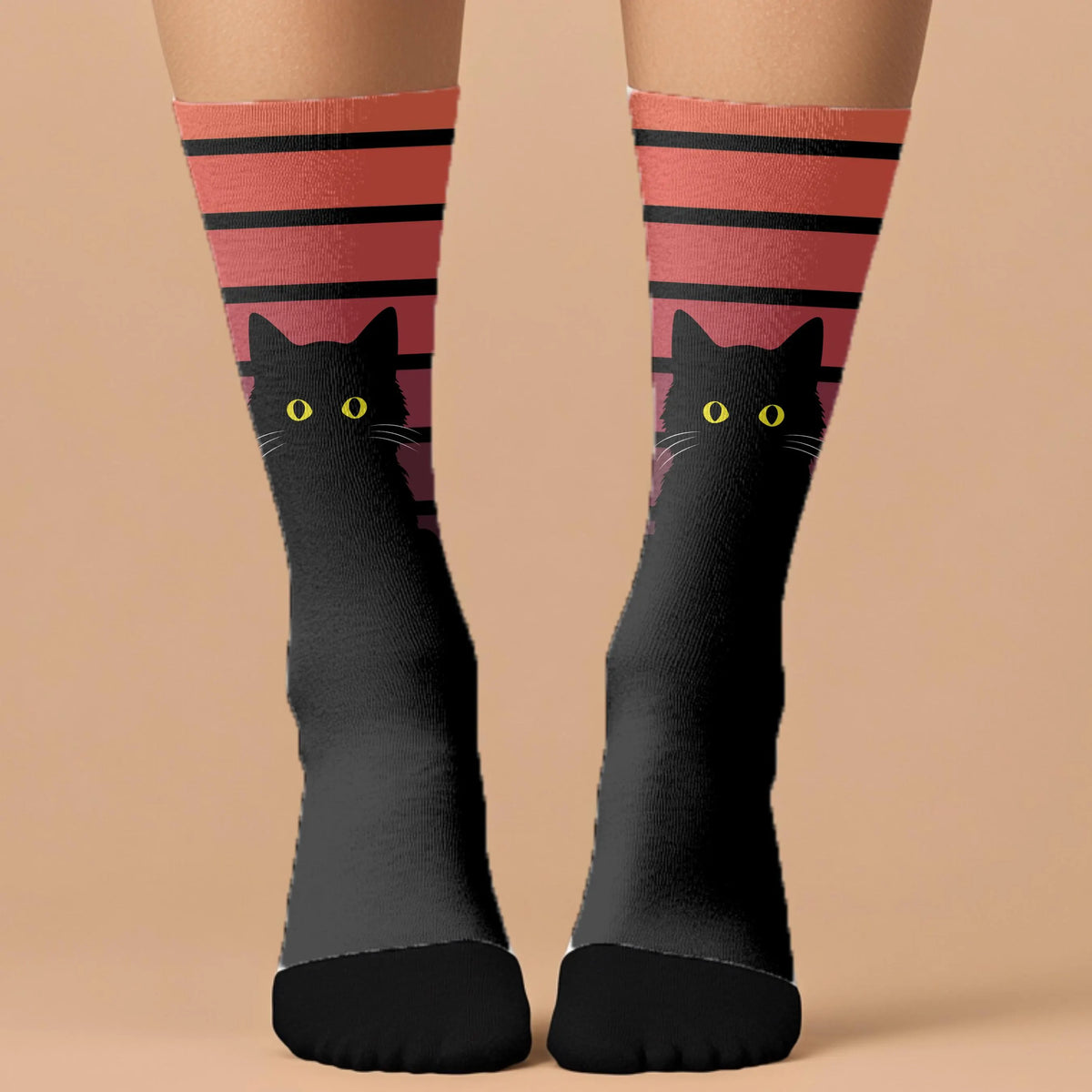 Gothic Black Cat Socks
