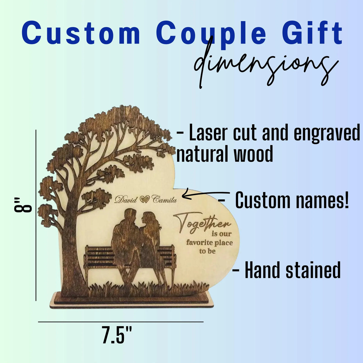 Personalized Couple Laser-Cut Keepsake