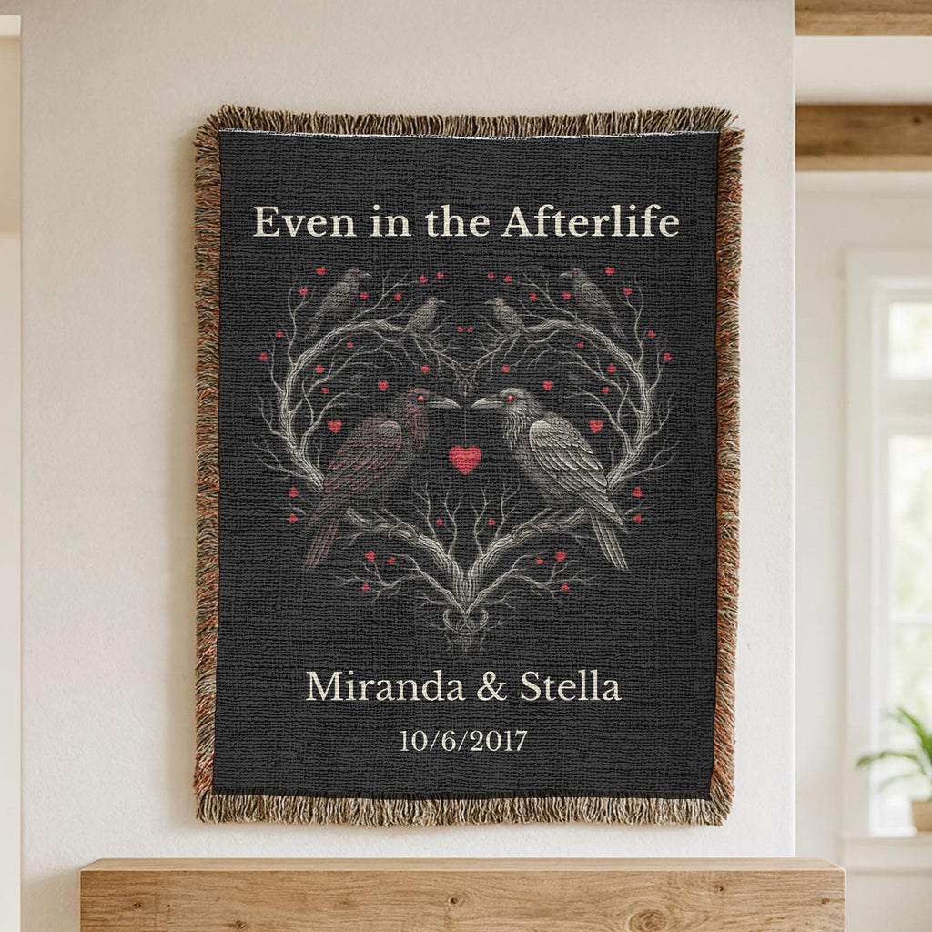 Gothic Raven Woven Blanket