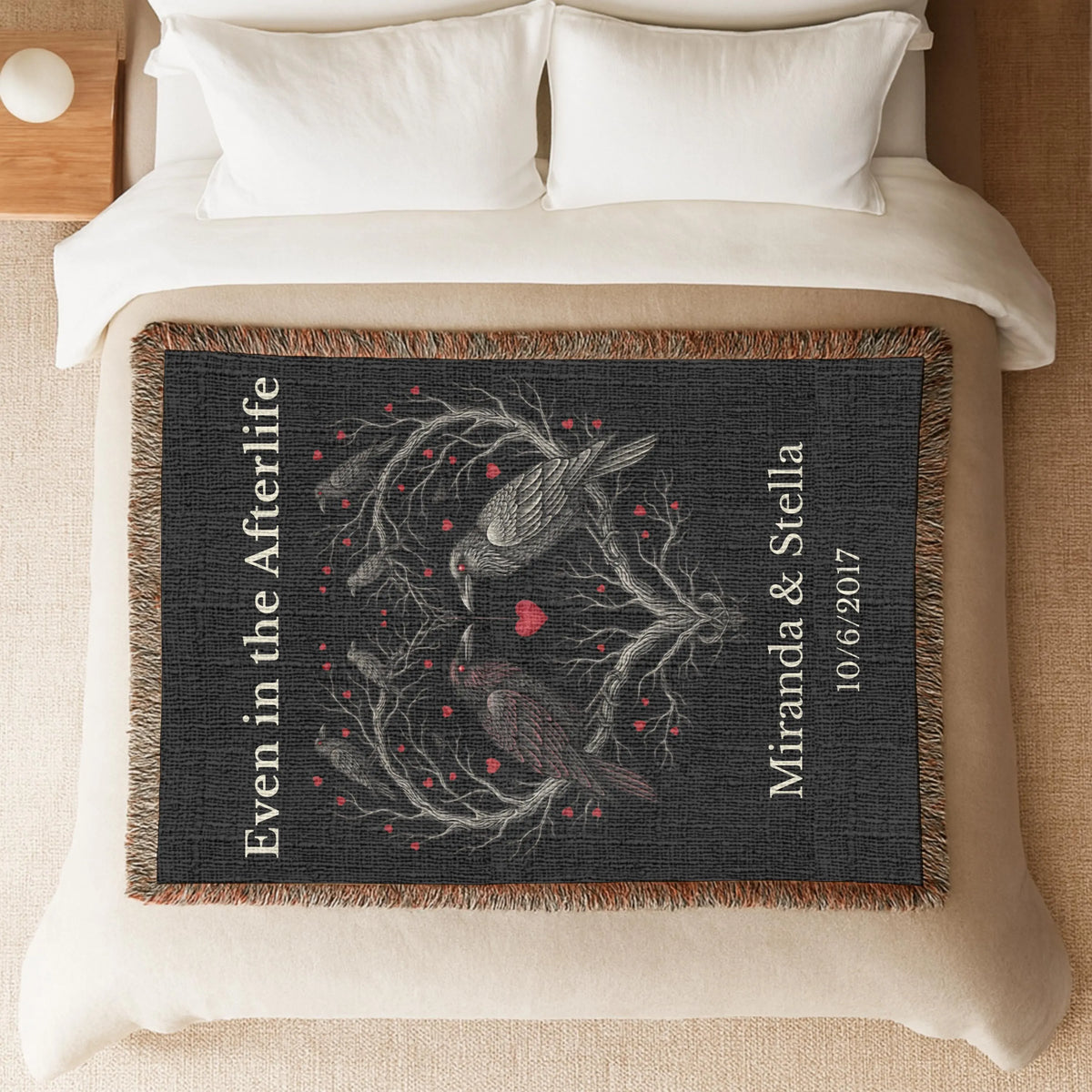 Gothic Raven Woven Blanket