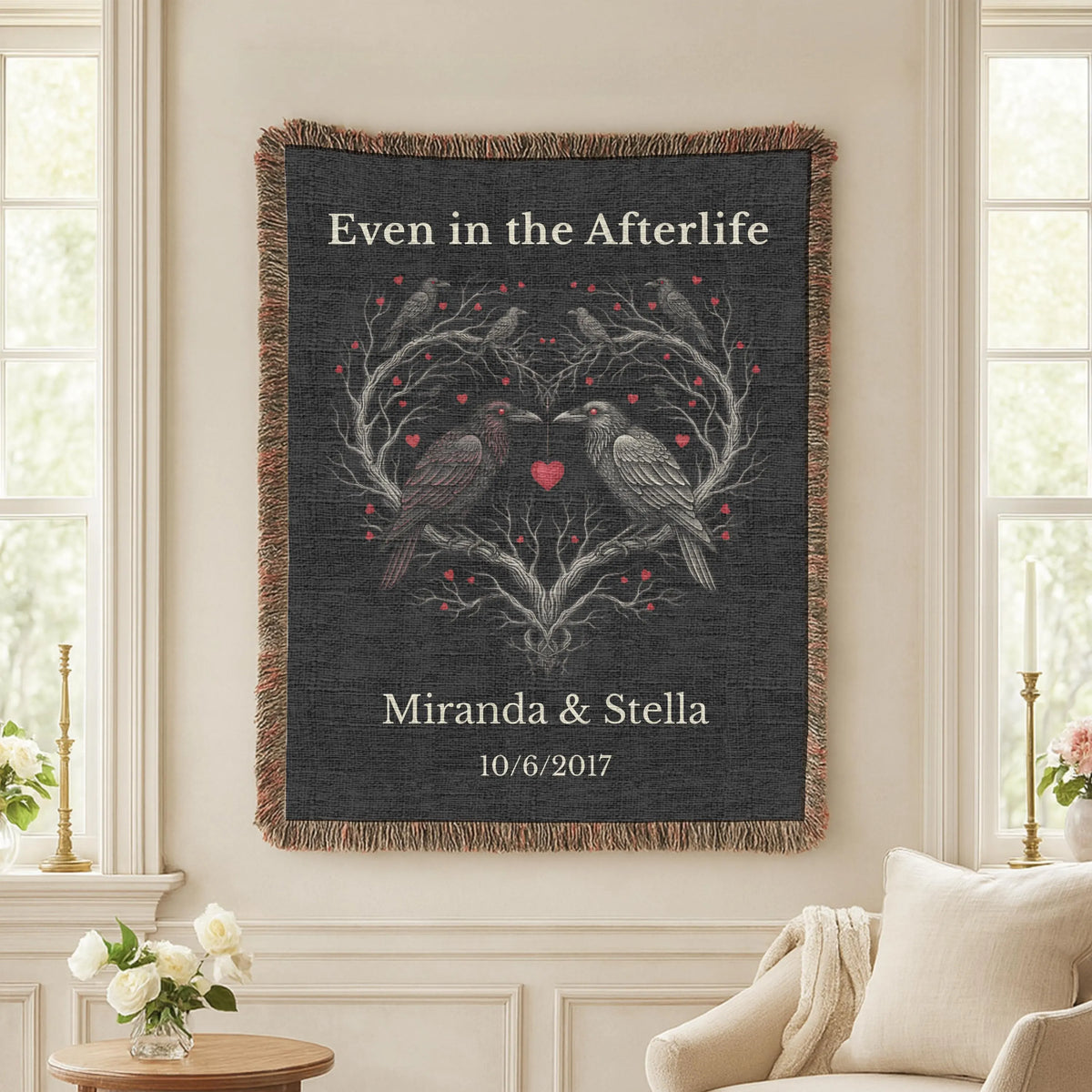 Gothic Raven Woven Blanket