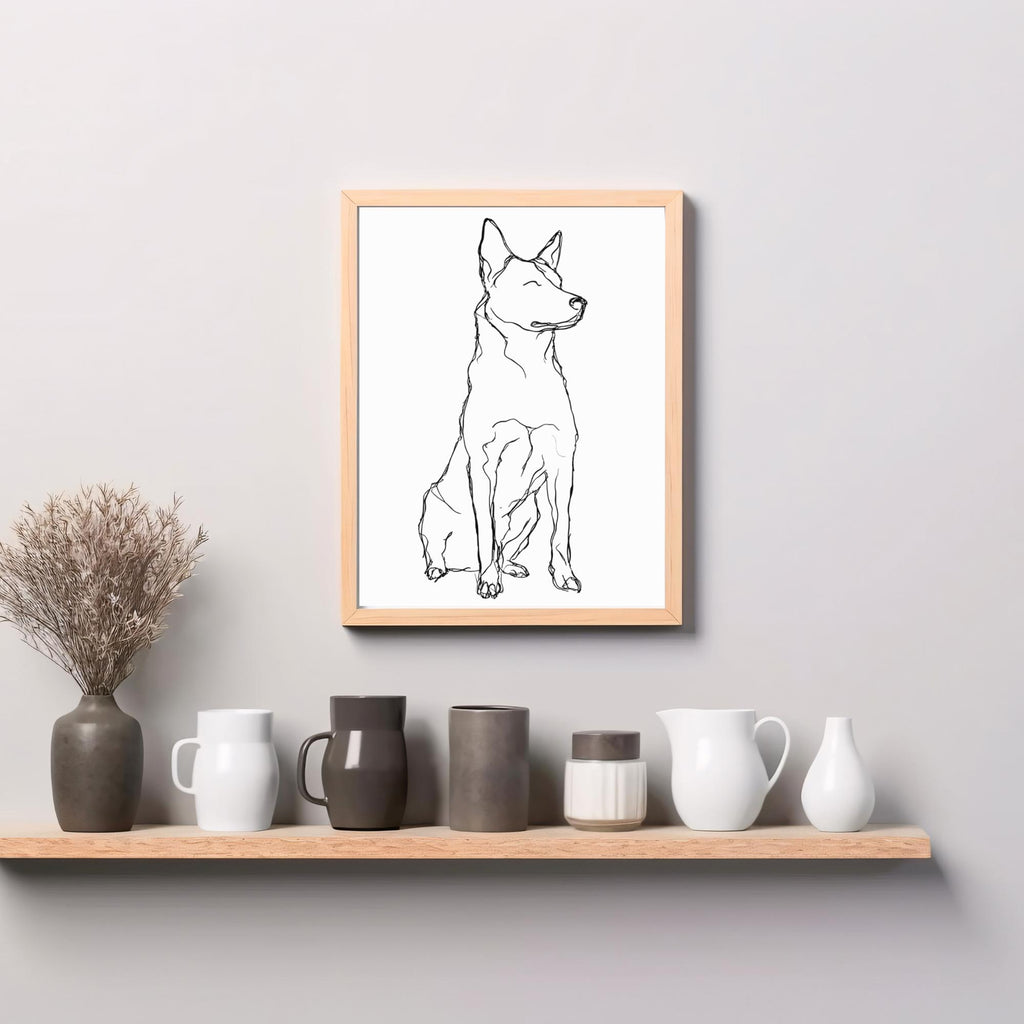 Australian Cattle Dog Line Art Print
