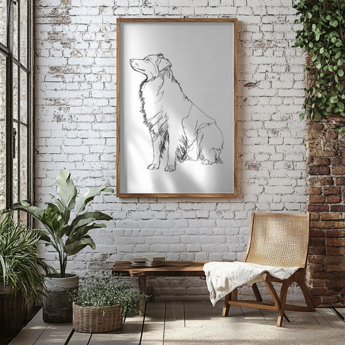 Australian Shepherd Line Art Print