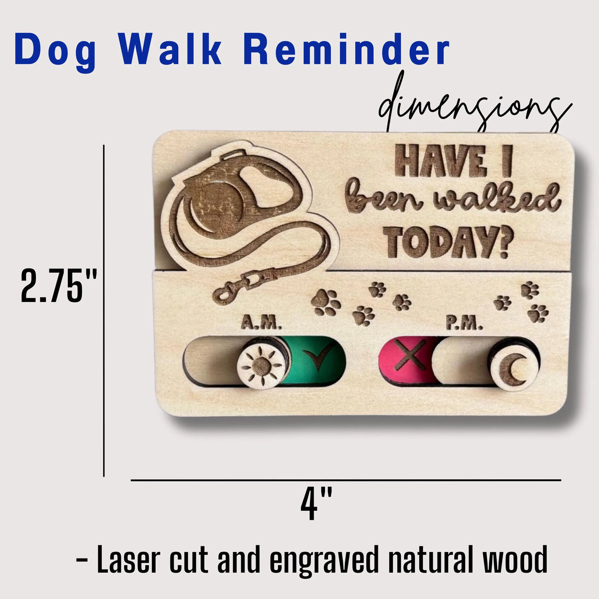 Dog Walk Reminder Slider Sign